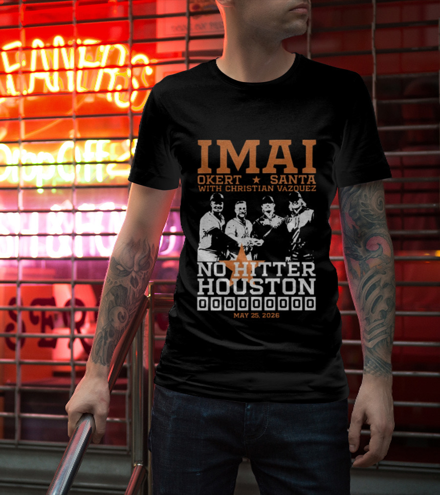 Imai Okert Santa No Hitter Houston May 25 2023 Christian Vazquez T-Shirt