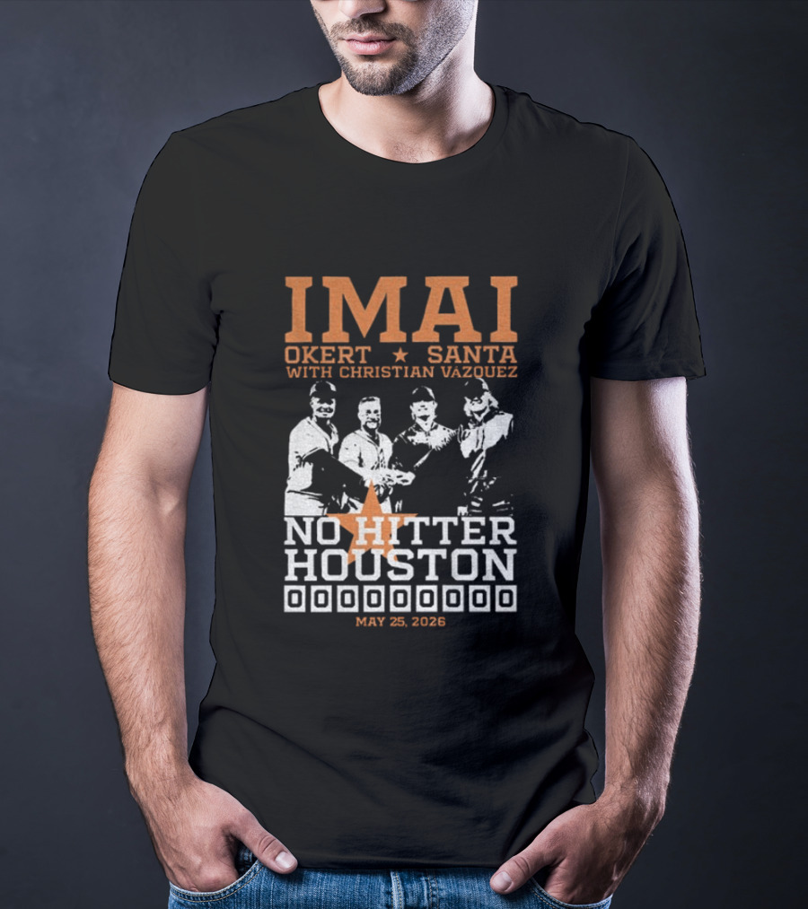 Imai Okert Santa No Hitter Houston May 25 2023 Christian Vazquez T-Shirt