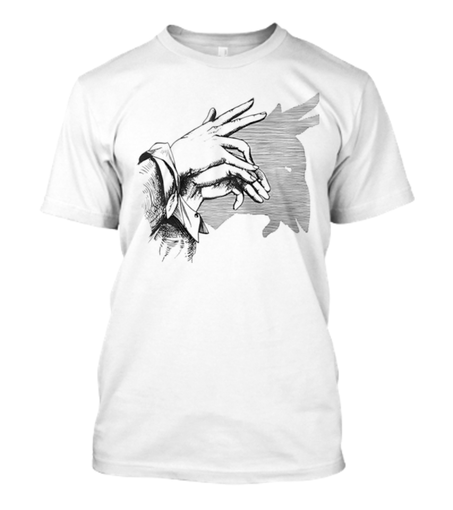 Goat Shadow Hand Puppet Optical Illusion T-Shirt