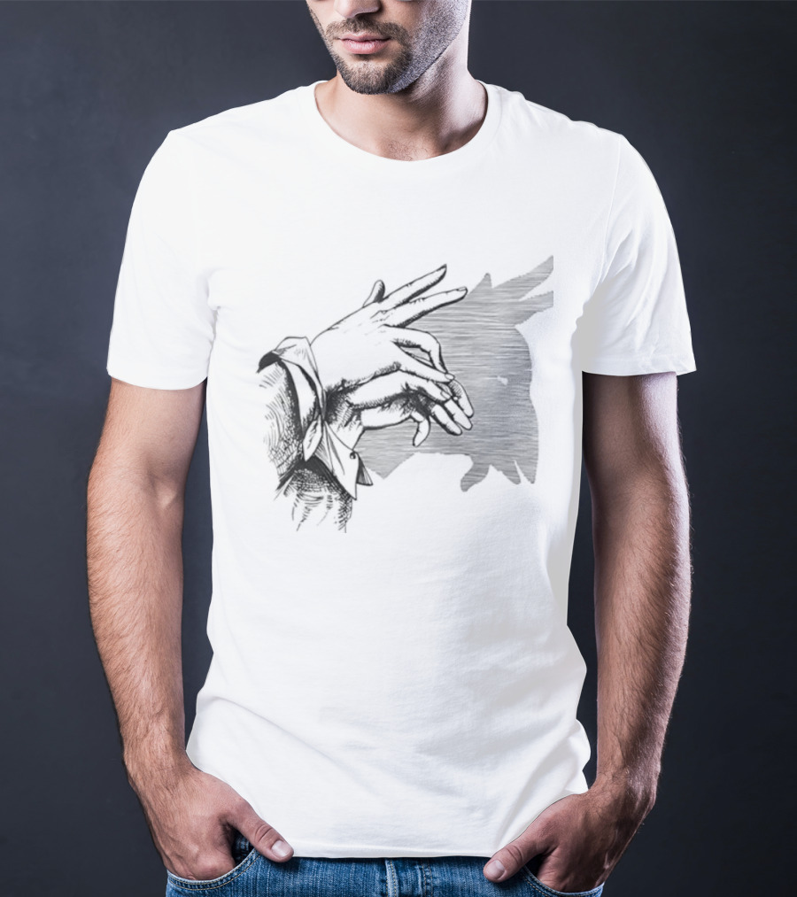 Goat Shadow Hand Puppet Optical Illusion T-Shirt