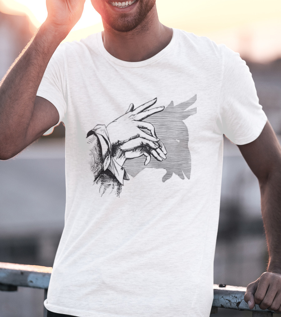 Goat Shadow Hand Puppet Optical Illusion T-Shirt