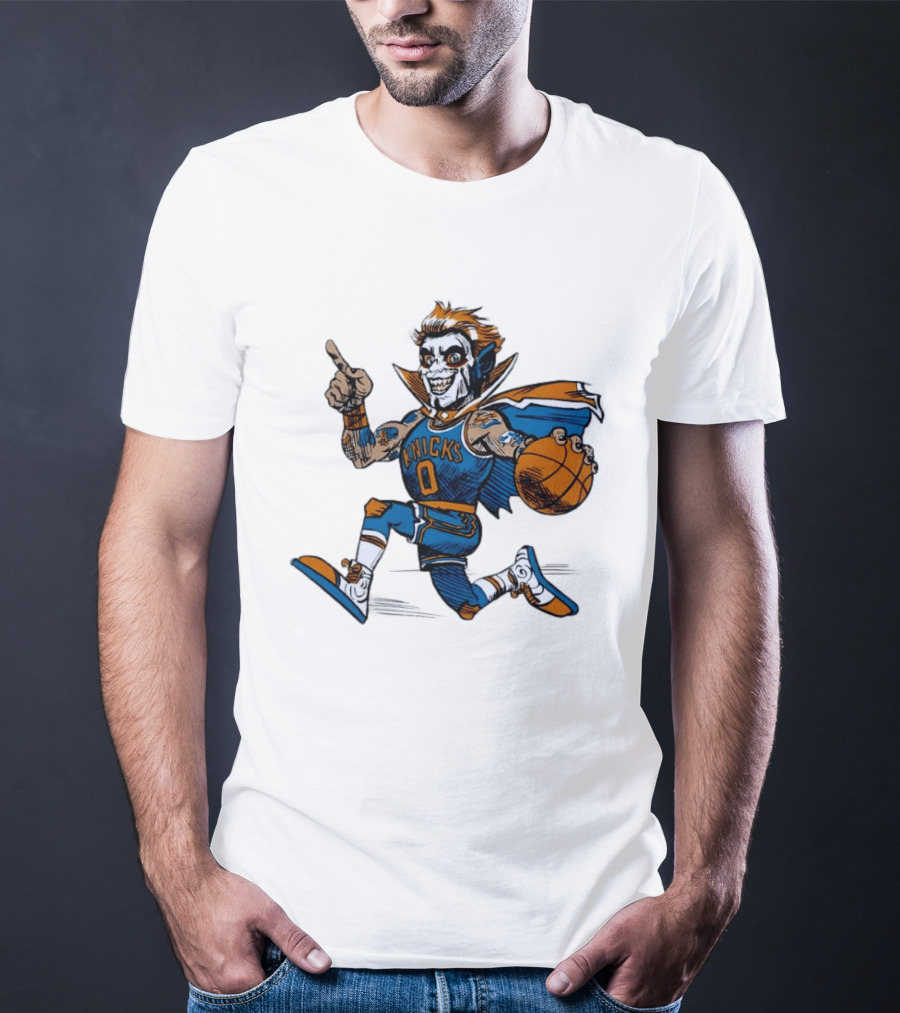 New York Knicks Dracula Vampire Basketball Comic T-Shirt