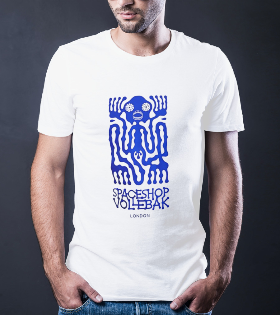 Spaceshop Vollebak London Psychedelic Blue Alien Figure T-Shirt