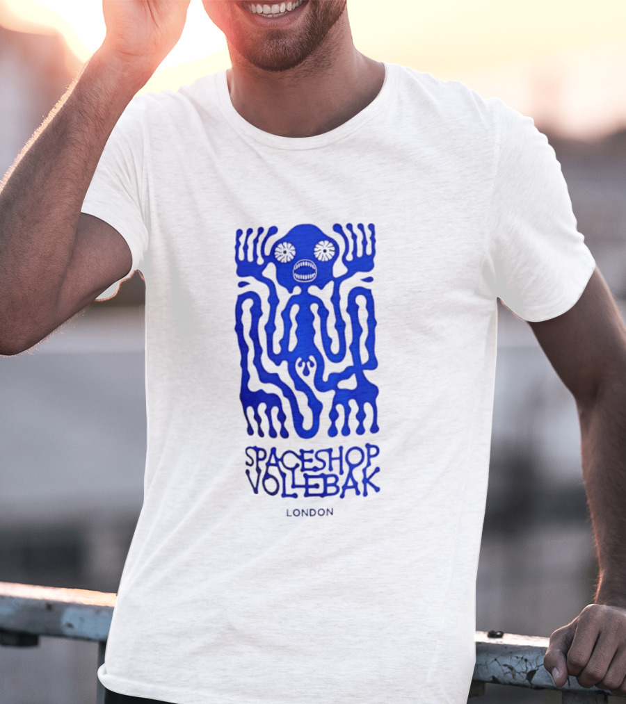 Spaceshop Vollebak London Psychedelic Blue Alien Figure T-Shirt