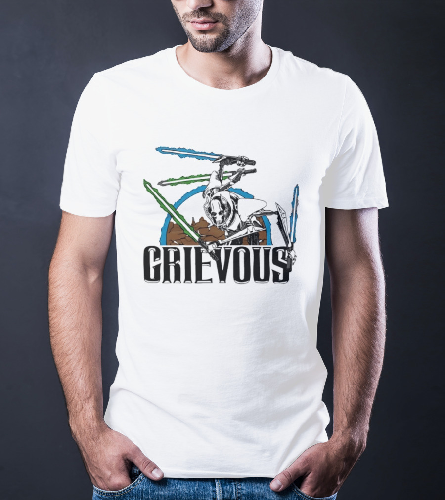 Star Wars General Grievous Iconic Lightsabers Battle Scene T-Shirt