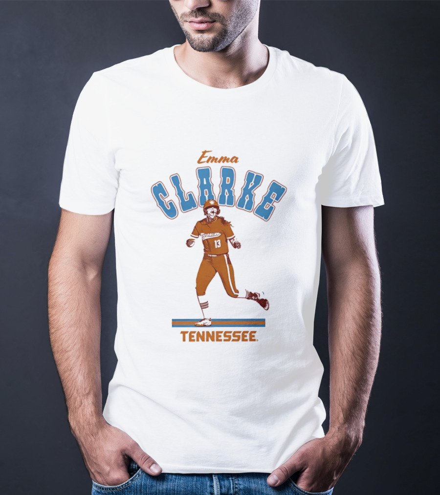 Tennessee Emma Clarke Running Pose Baseball Player T-Shirt