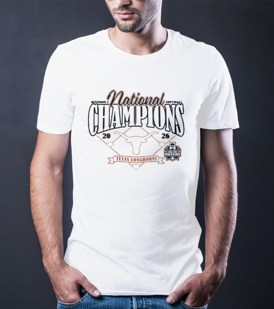 Texas Longhorns 2026 National Champions Softball Diamond T-Shirt