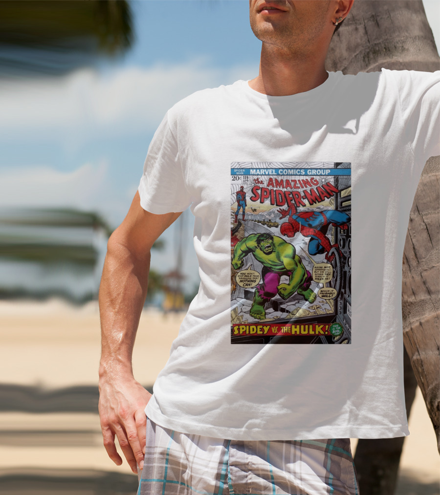 Marvel Comics Group The Amazing Spider Man 119 Spidey Vs The Hulk Comic Book Cover T-Shirt