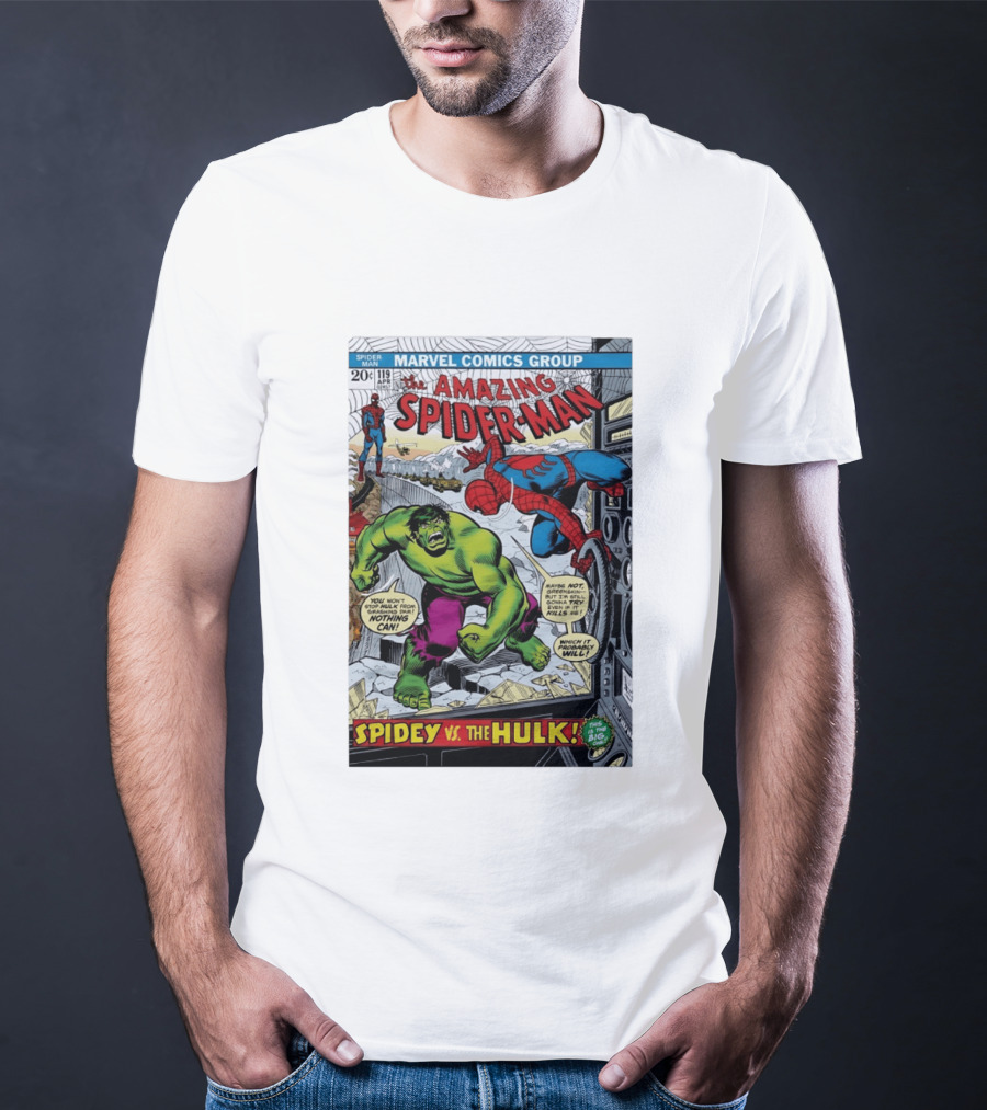 Marvel Comics Group The Amazing Spider Man 119 Spidey Vs The Hulk Comic Book Cover T-Shirt