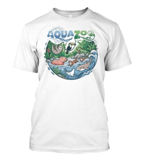 Aquazoo Wildlife Adventure With Toucan Shark Capybara T-Shirt