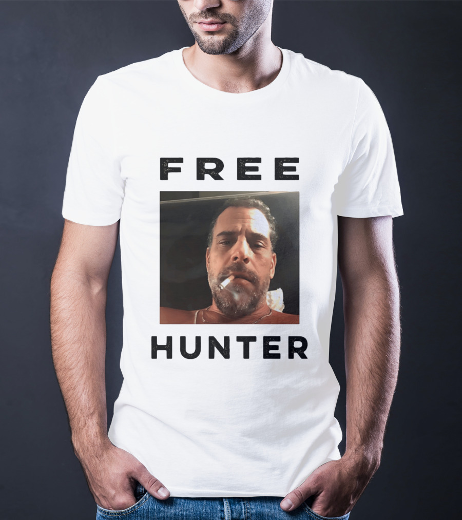 Hunter Biden Free Political Satire Shot Smoking T-Shirt
