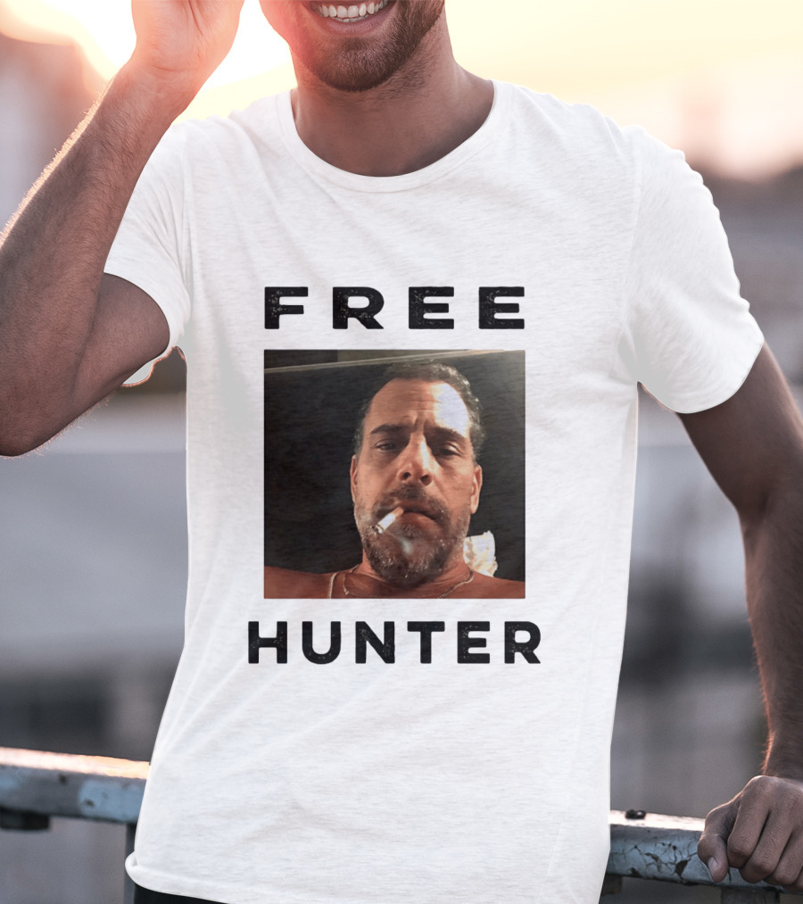 Hunter Biden Free Political Satire Shot Smoking T-Shirt