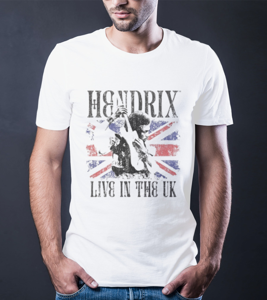 Hendrix Live In The UK Union Jack T-Shirt