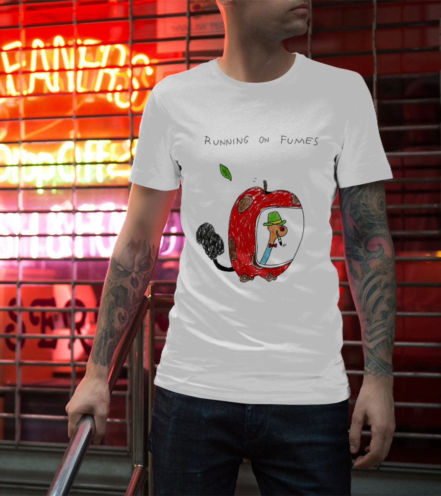 Running On Fumes Lowly Worm Apple Car T-Shirt