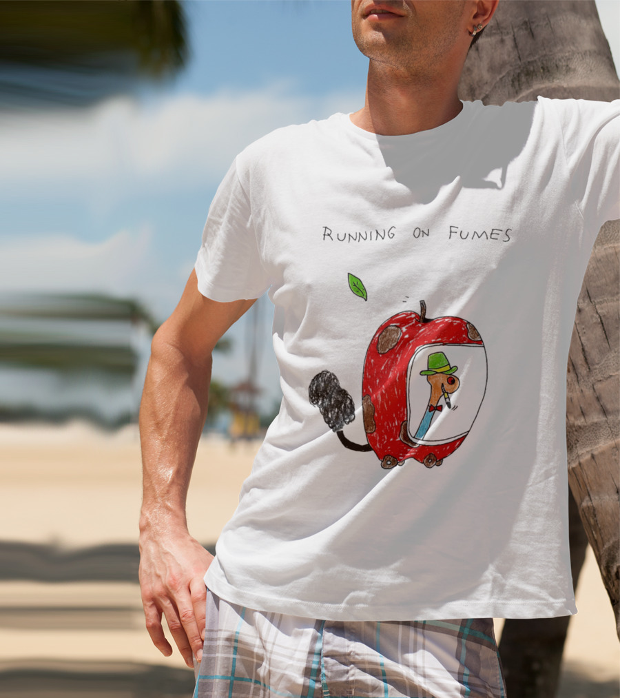 Running On Fumes Lowly Worm Apple Car T-Shirt