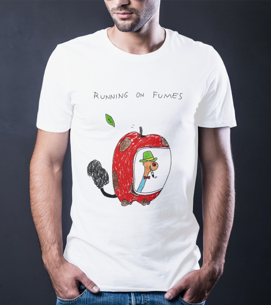 Running On Fumes Lowly Worm Apple Car T-Shirt