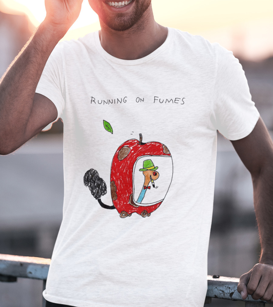 Running On Fumes Lowly Worm Apple Car T-Shirt
