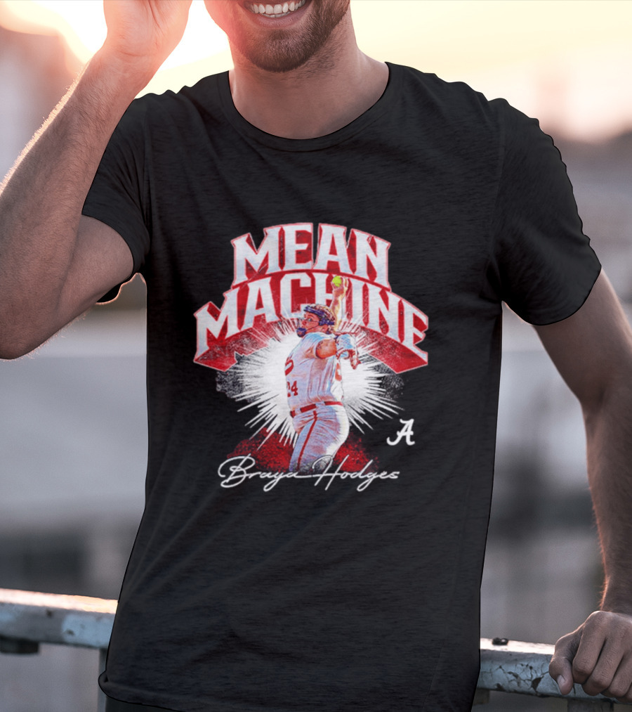 Mean Machine Braya Hodges Alabama Softball Player Collage T-Shirt