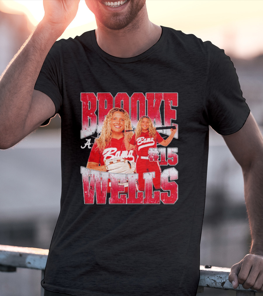 Brooke Wells Bama Softball #15 Player Collage Alabama T-Shirt