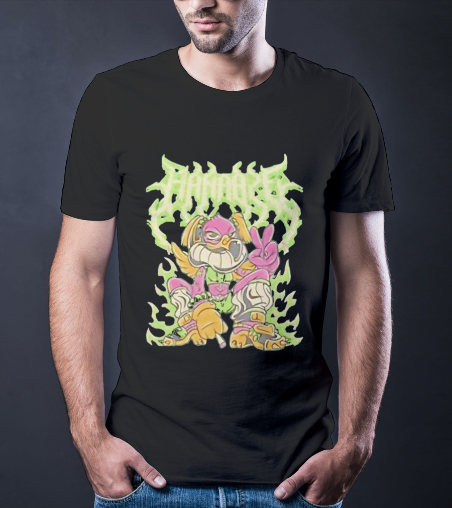 HAMMBRIK Chill Dog Flaming Peace Pose T-Shirt