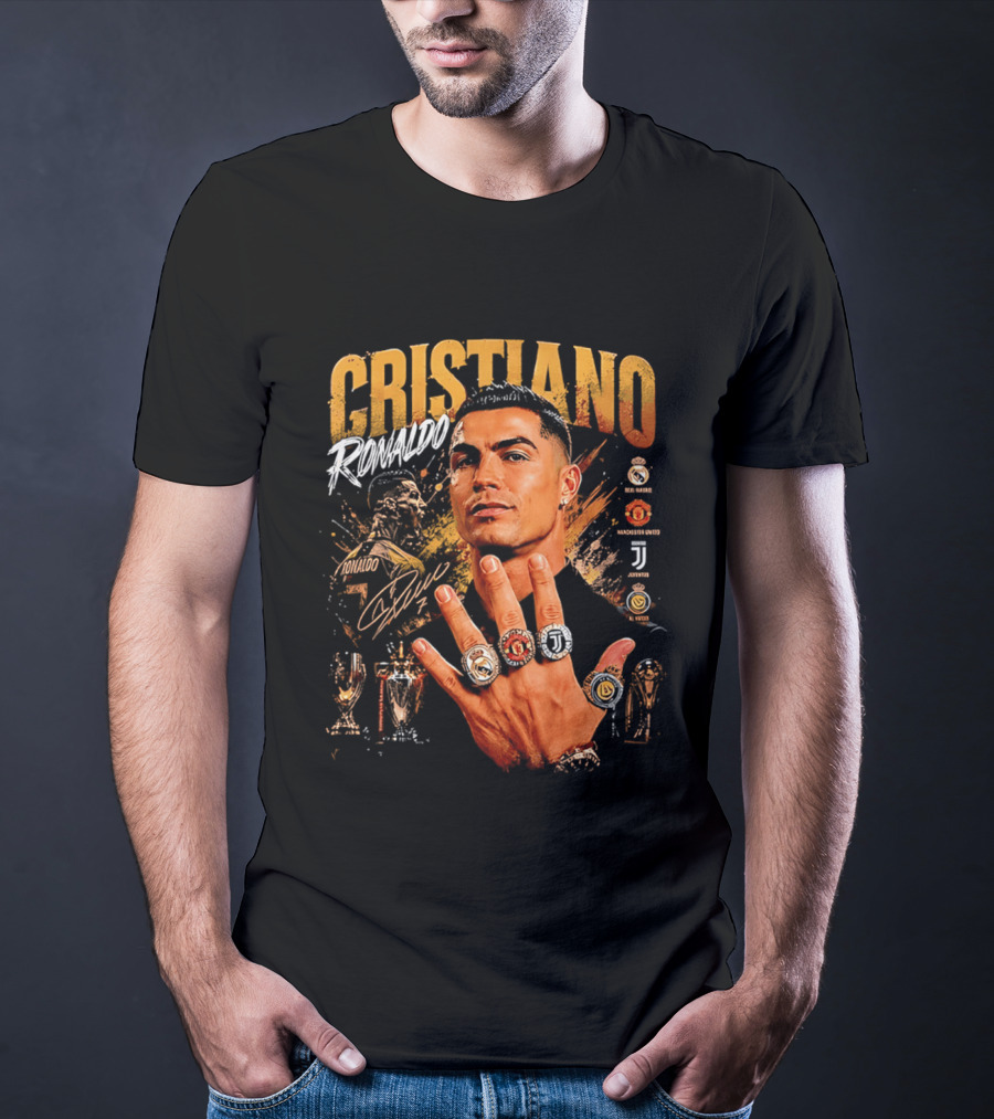 Cristiano Ronaldo Rings Collection Manchester Juventus Real Madrid Arsenal T-Shirt