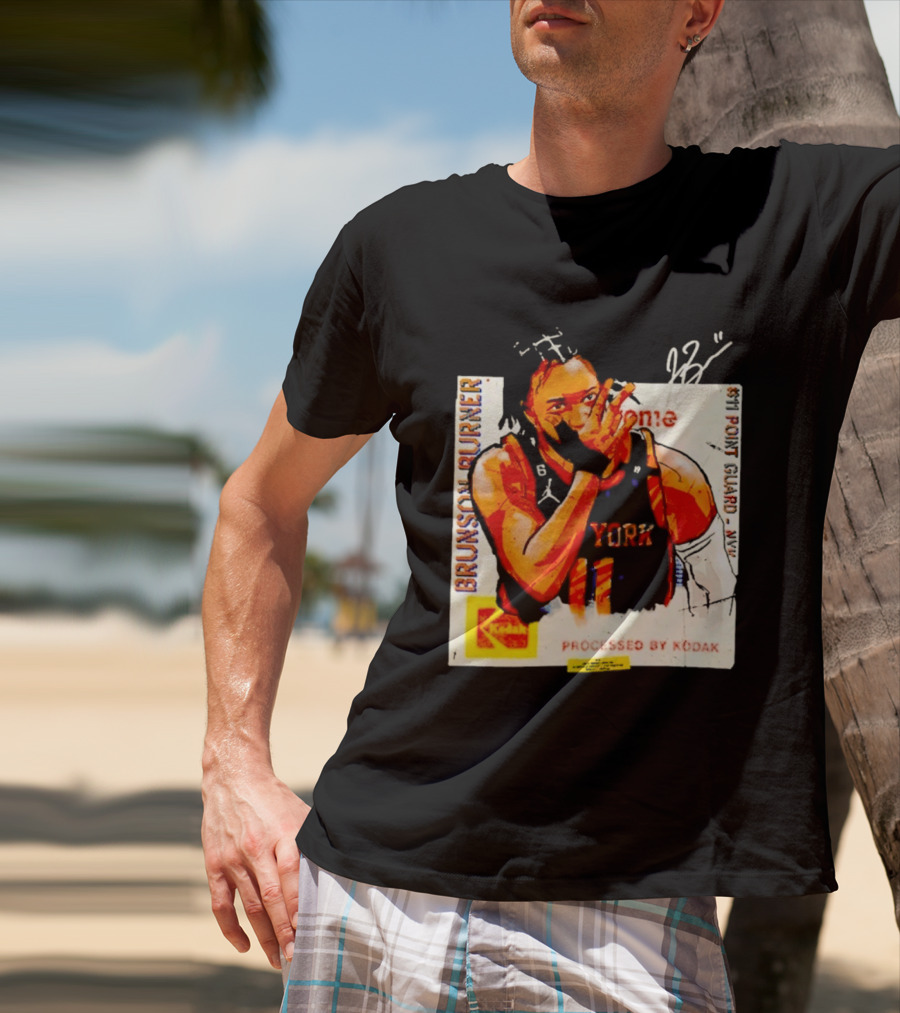 New York Knicks Jalen Brunson Burner #11 Point Guard Processed By Kodak T-Shirt