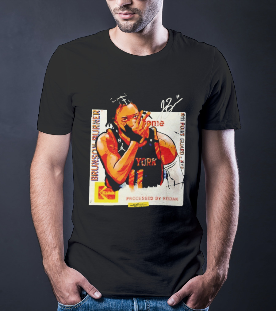 New York Knicks Jalen Brunson Burner #11 Point Guard Processed By Kodak T-Shirt