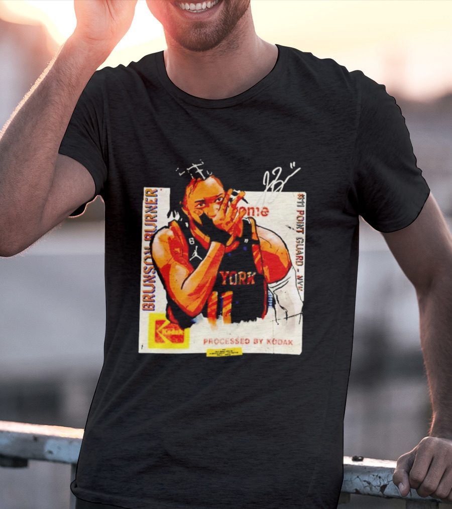 New York Knicks Jalen Brunson Burner #11 Point Guard Processed By Kodak T-Shirt
