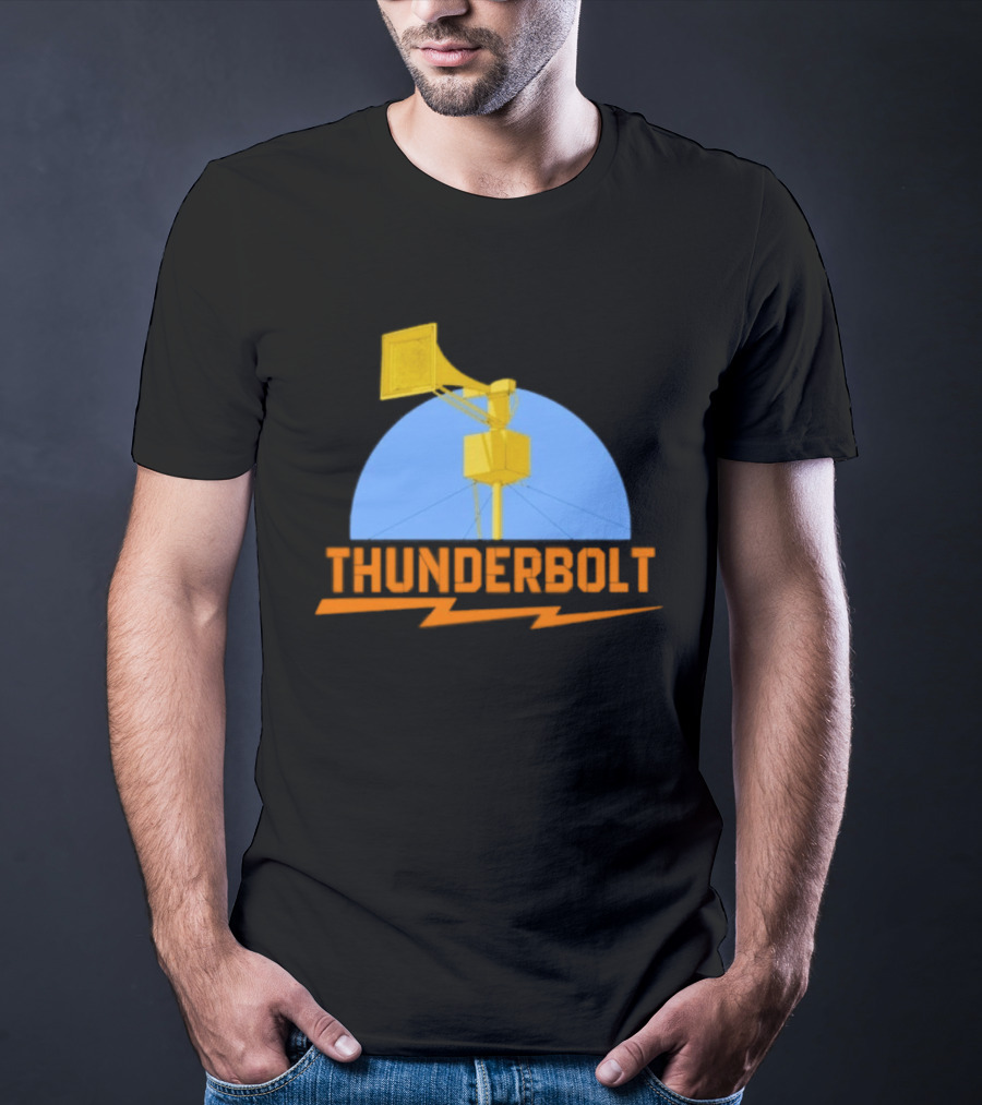 Thunderbolt Civil Defense Siren Lightning Bolt Black T-Shirt