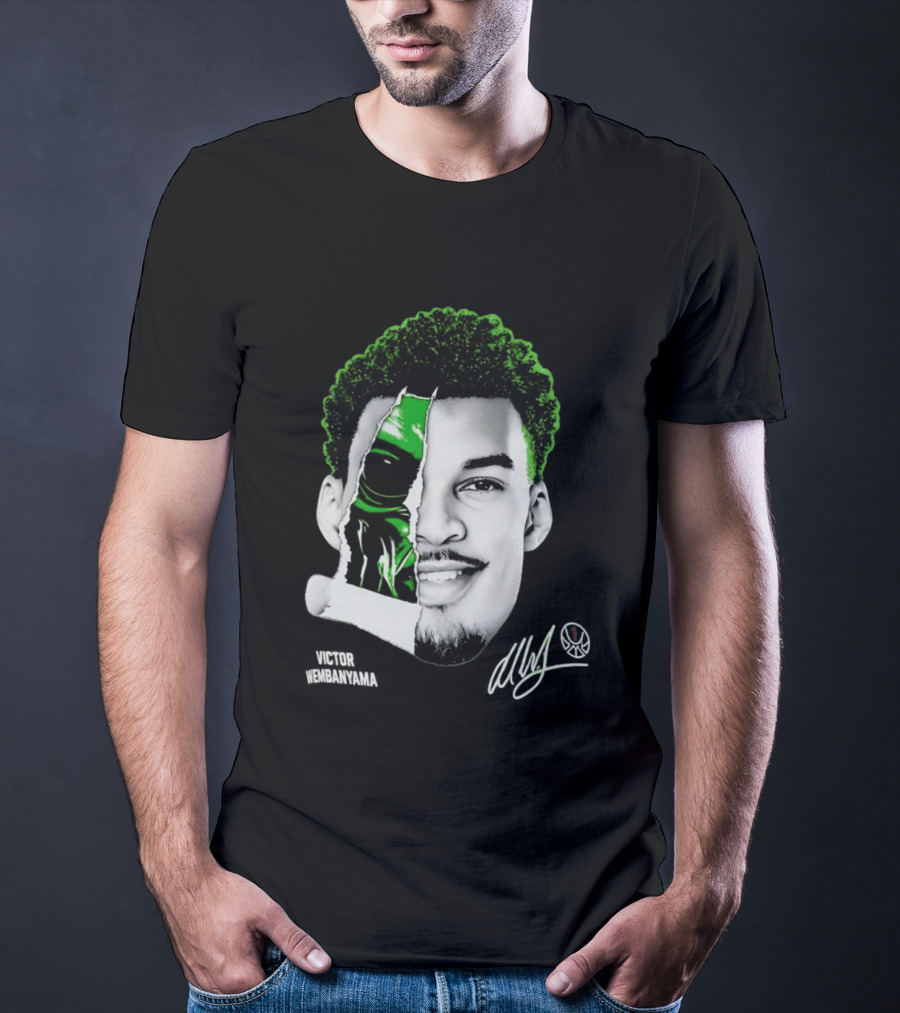 Victor Wembanyama Alien Torn Creature Signature T-Shirt