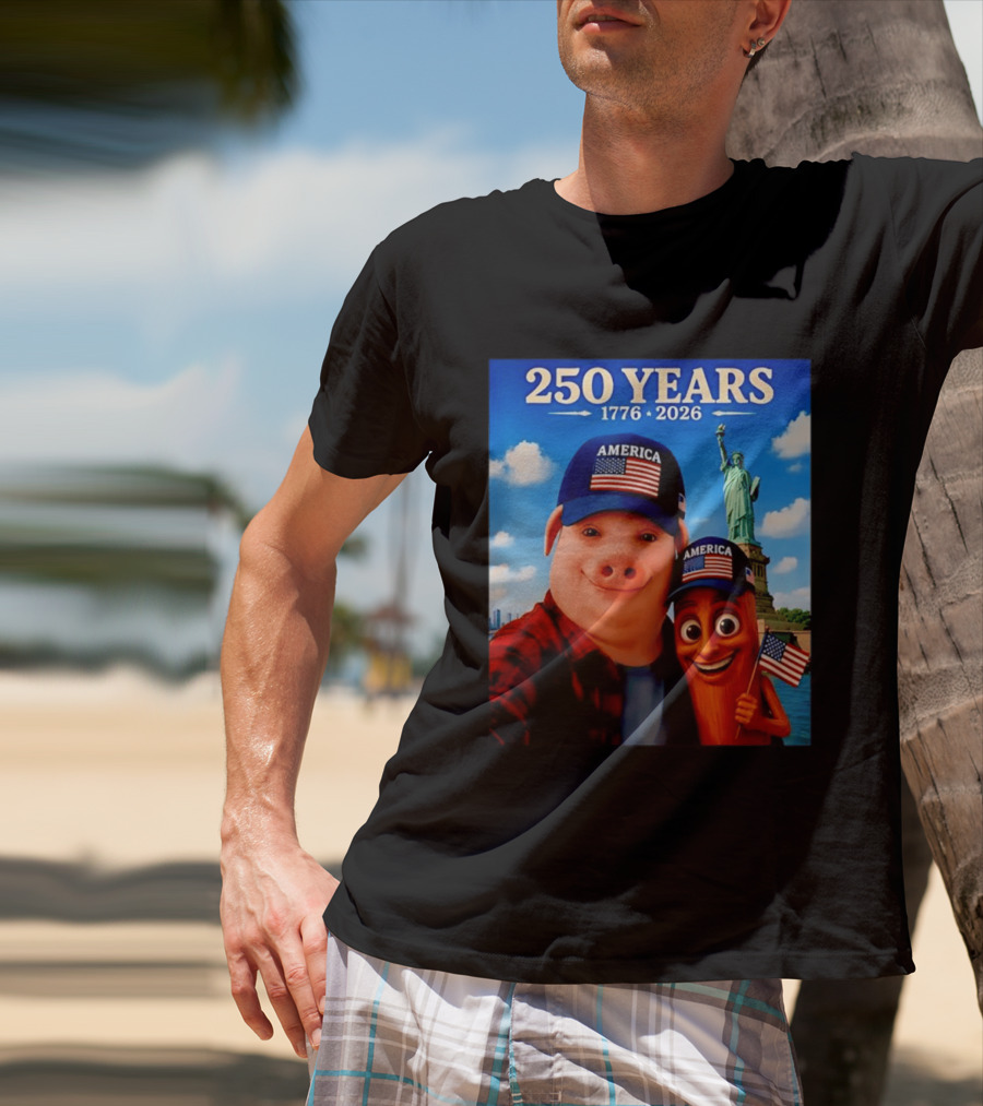 250 Years 1776 2026 America Tung Tung Tung Sahur Statue Of Liberty T-Shirt