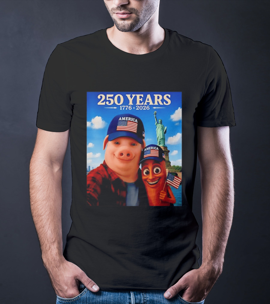 250 Years 1776 2026 America Tung Tung Tung Sahur Statue Of Liberty T-Shirt