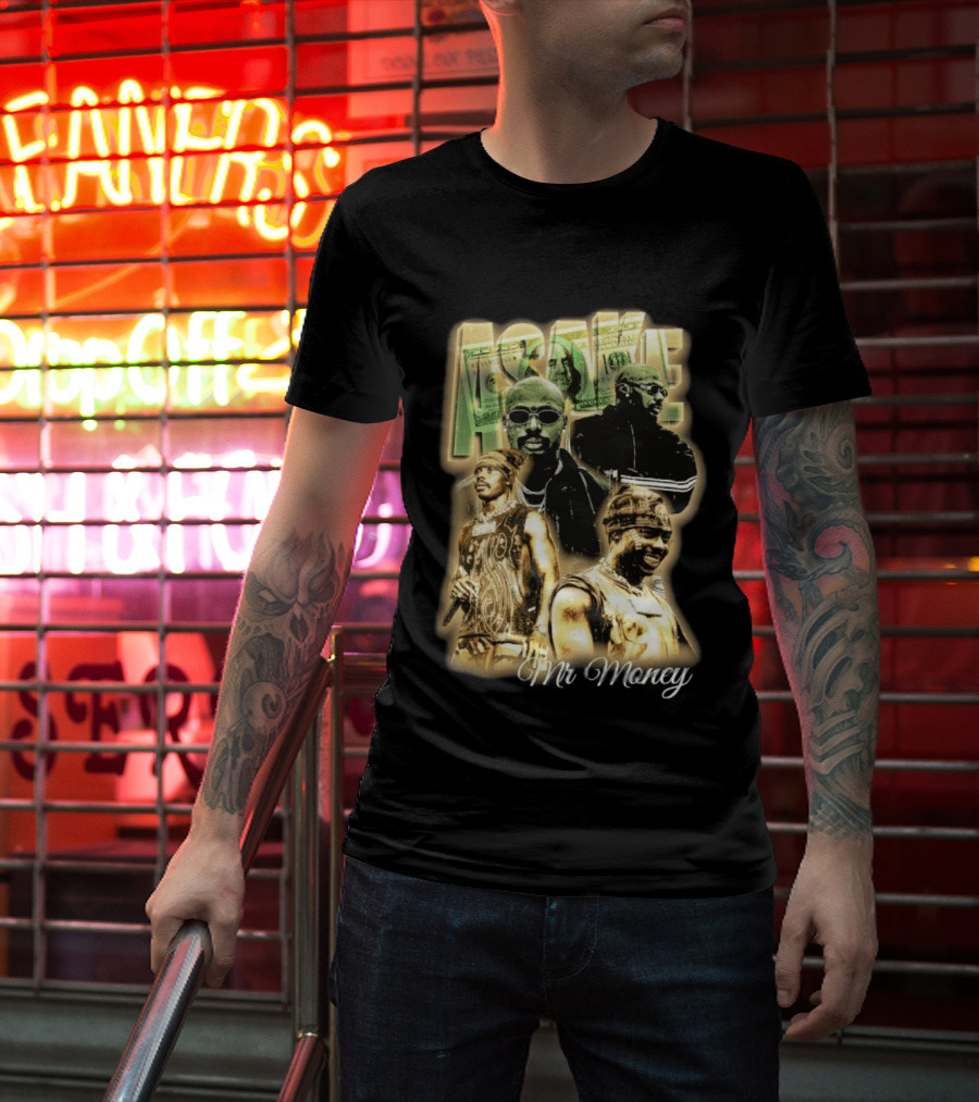 Asake Mr Money Music Artist Collage With Stylish Sunglasses And Fashionable Outfits T-Shirt