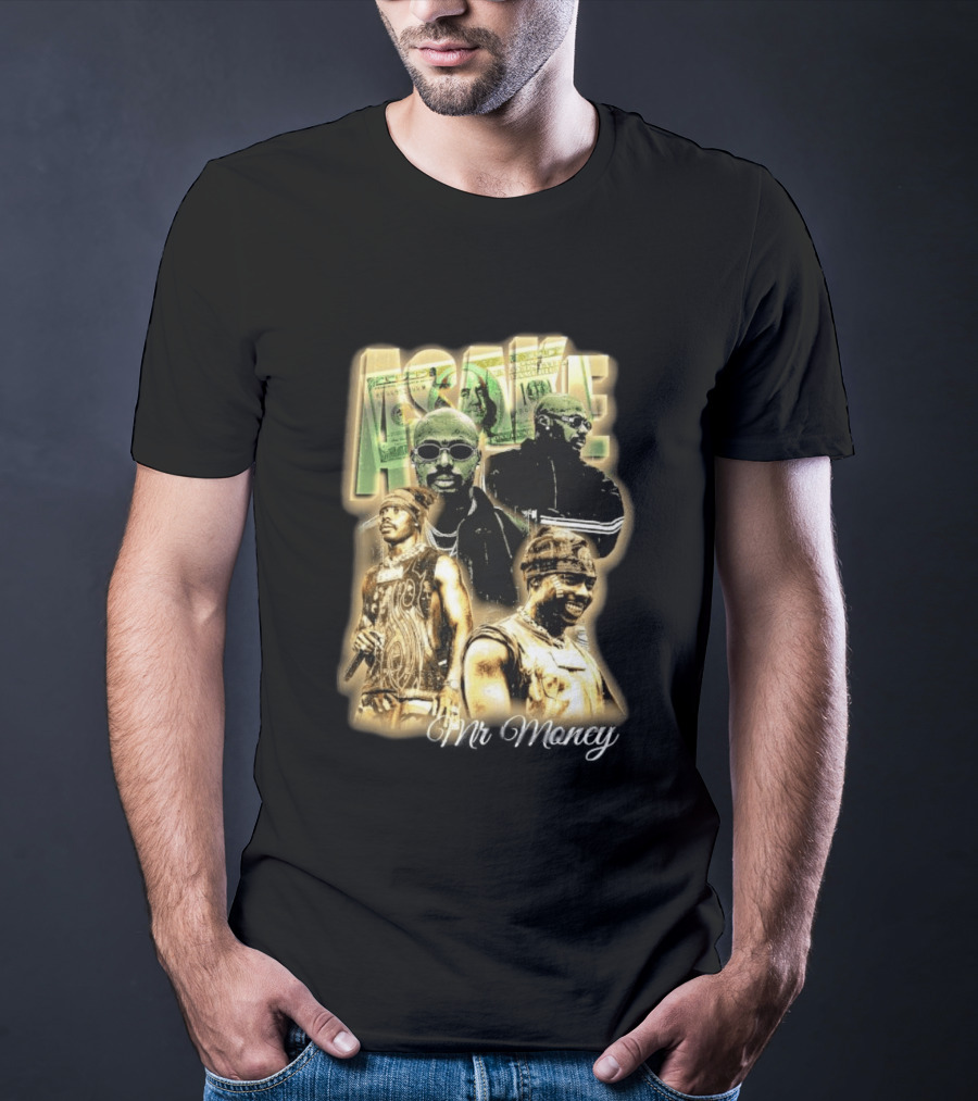 Asake Mr Money Music Artist Collage With Stylish Sunglasses And Fashionable Outfits T-Shirt