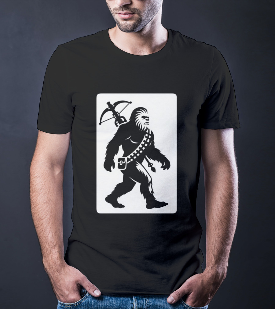 Chewbacca Bigfoot Star Wars Wookiee Hunter Sci Fi Creature Crossbow Trekker T-Shirt