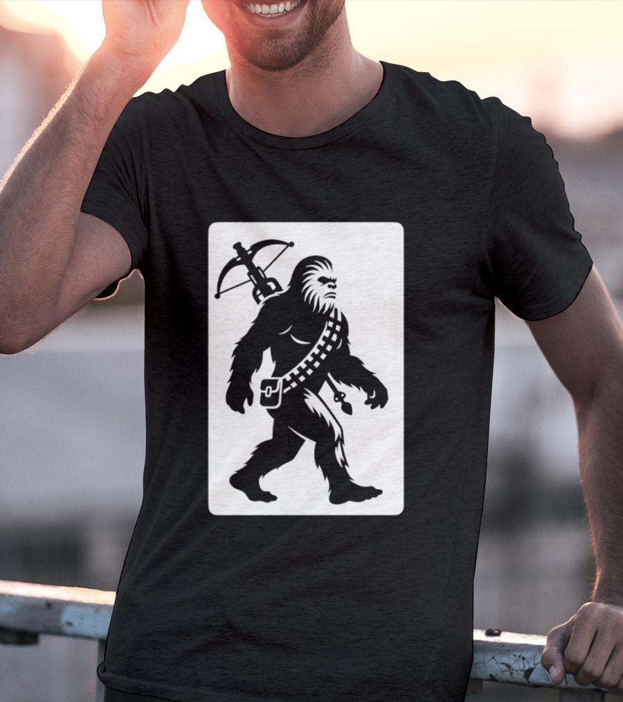 Chewbacca Bigfoot Star Wars Wookiee Hunter Sci Fi Creature Crossbow Trekker T-Shirt