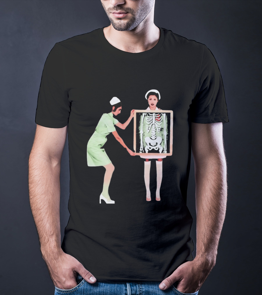 Nurse With X Ray Skeleton And Red Heart T-Shirt