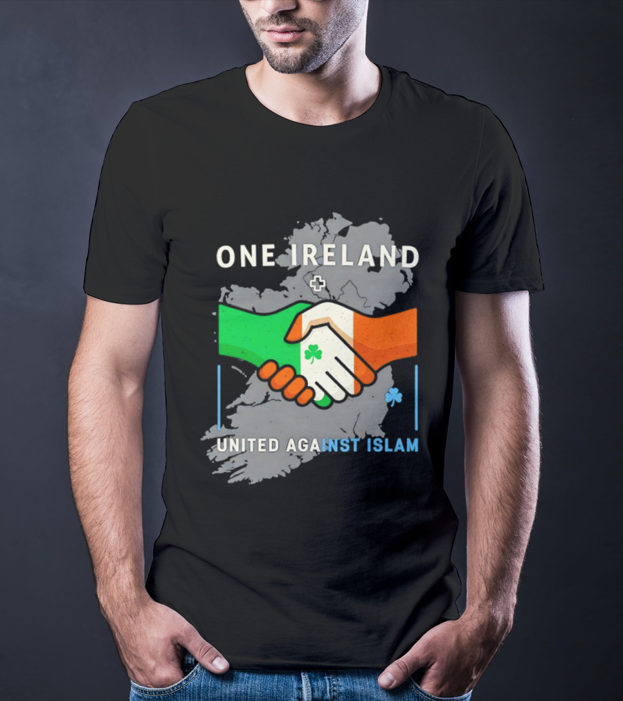 Ireland One Ireland Handshake Map United Against Islam T-Shirt