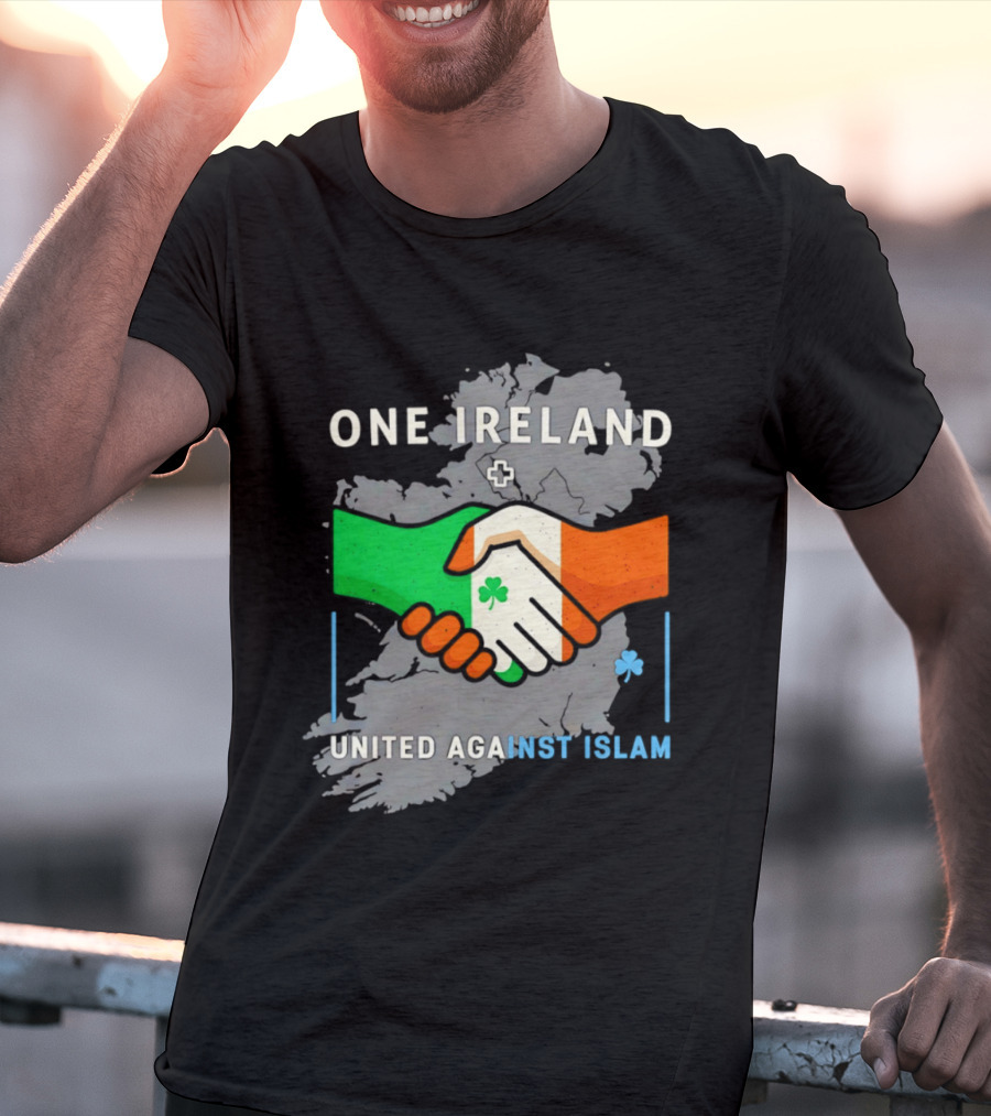 Ireland One Ireland Handshake Map United Against Islam T-Shirt