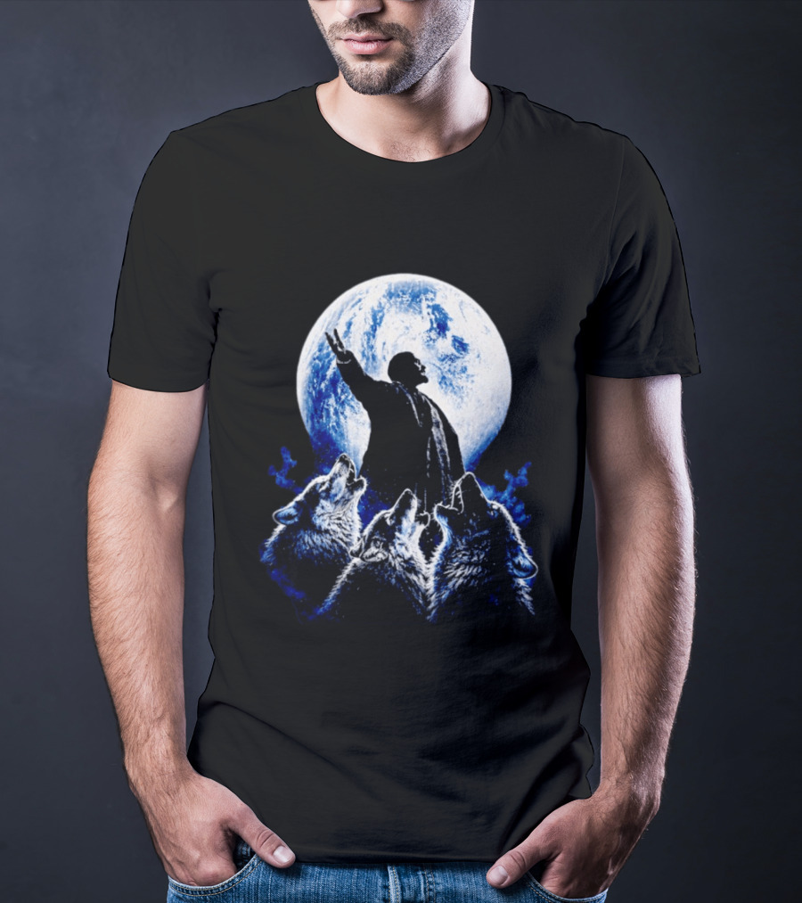 Vladimir Lenin Moon Wolves Howling Speaker T-Shirt