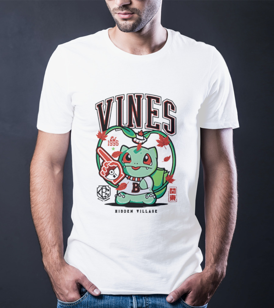 Vines Bulbasaur Hidden Village Varsity League 1996 T-Shirt
