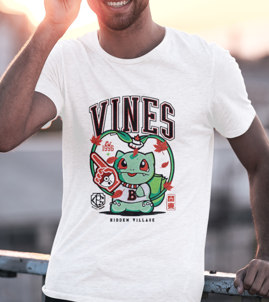 Vines Bulbasaur Hidden Village Varsity League 1996 T-Shirt