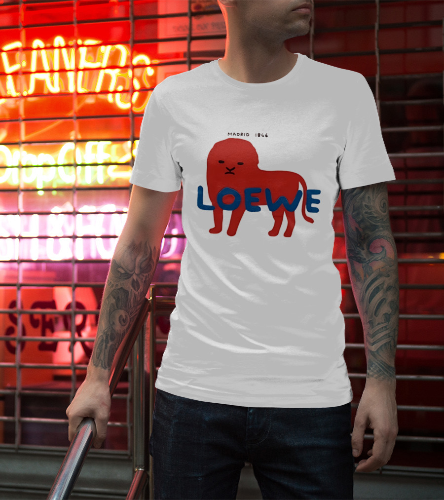 LOEWE Madrid 1866 Red Lion Blue T-Shirt