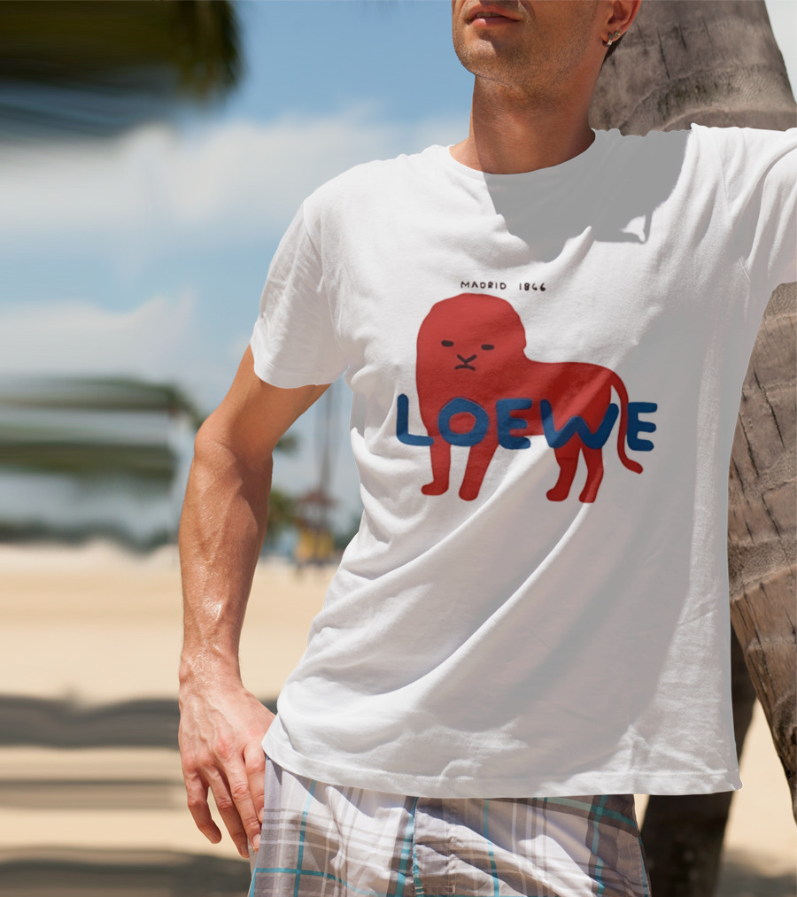 LOEWE Madrid 1866 Red Lion Blue T-Shirt