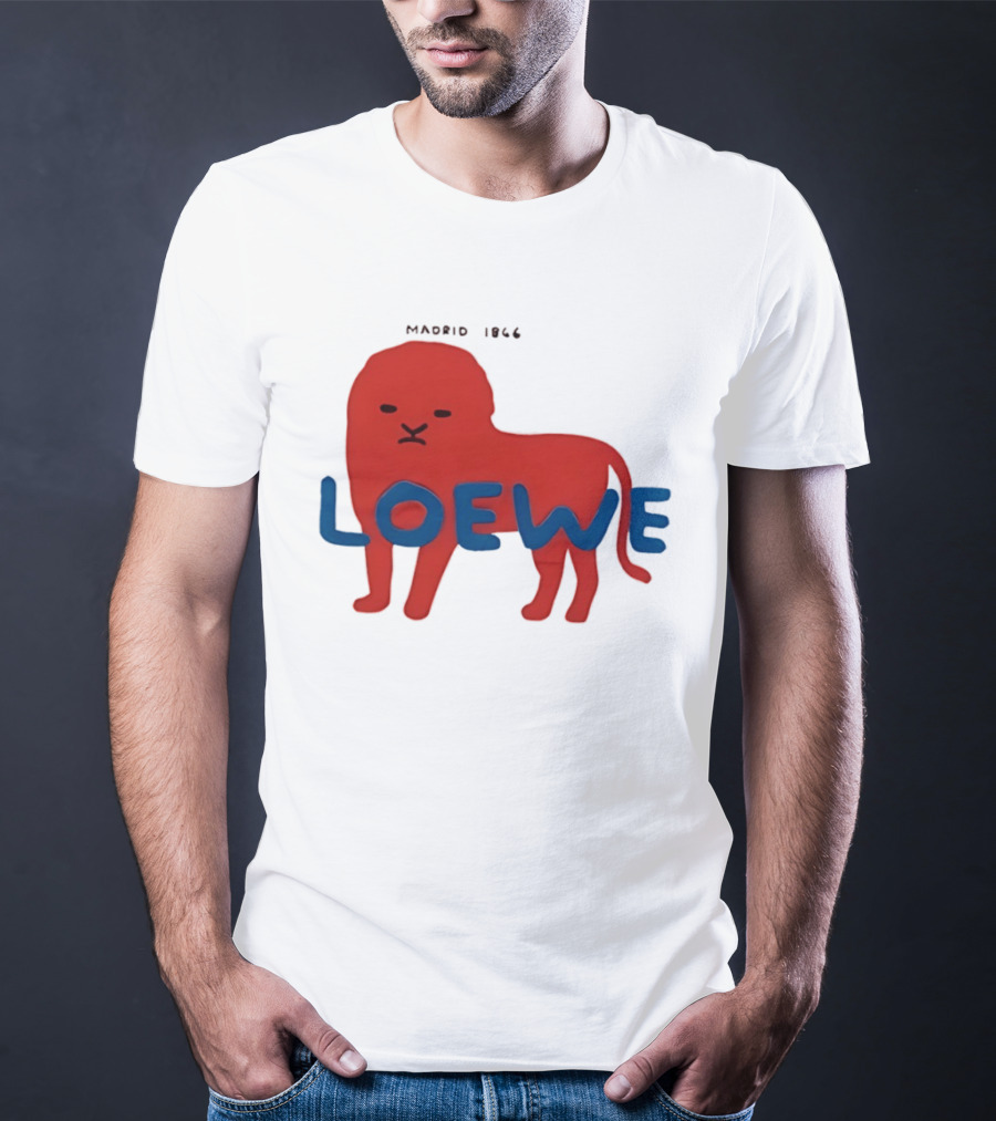 LOEWE Madrid 1866 Red Lion Blue T-Shirt