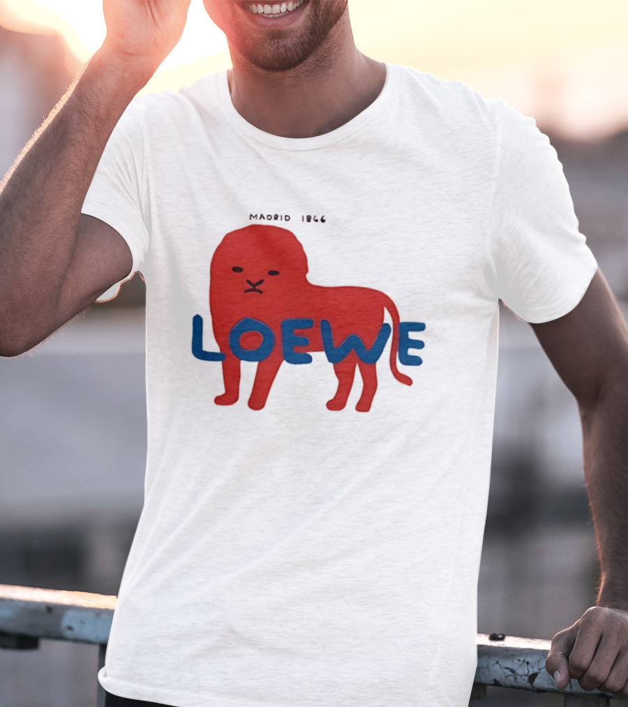 LOEWE Madrid 1866 Red Lion Blue T-Shirt