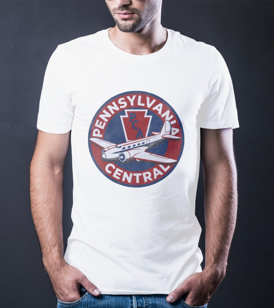 Pennsylvania Central PCA Aviation Travel Retro Vintage Airplane T-Shirt