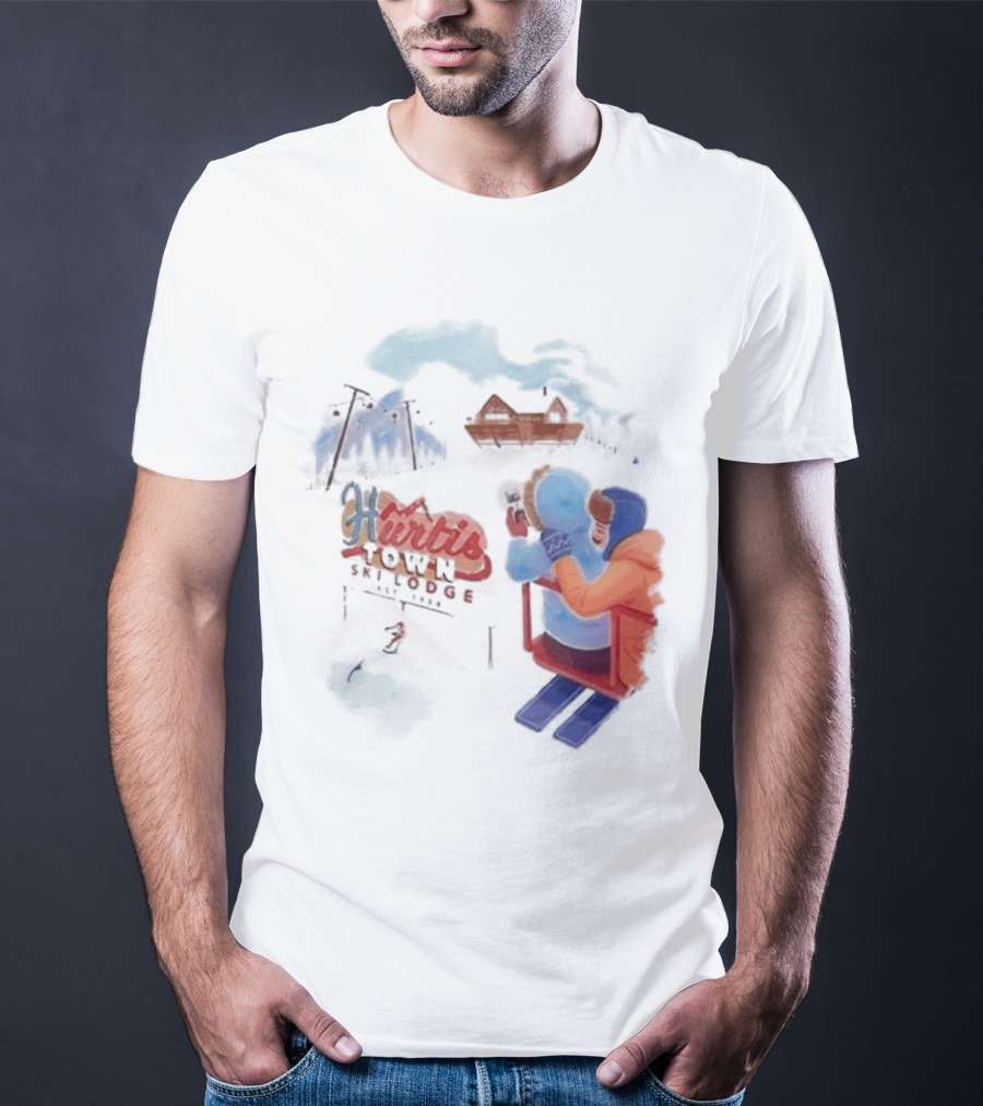 Kurtis Conner Ski Lodge Vintage Aesthetic Winter Scene T-Shirt