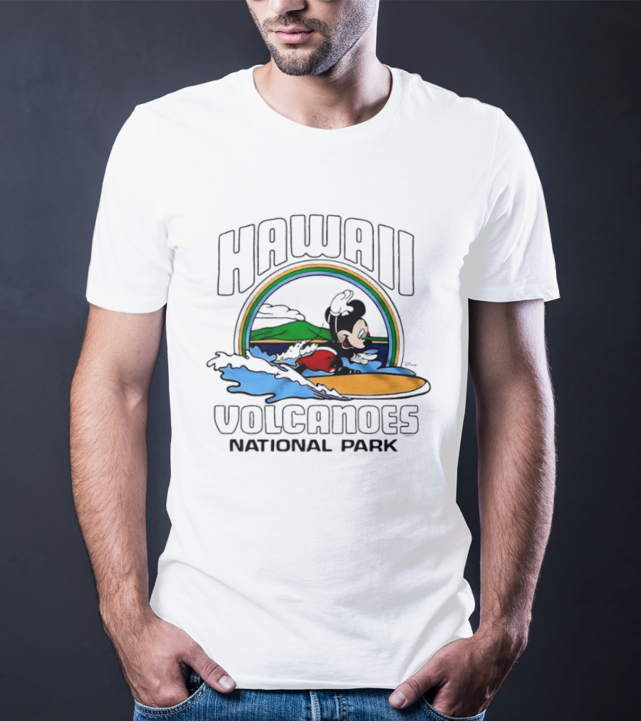 Hawaii Volcanoes National Park Mickey Mouse Surfing T-Shirt