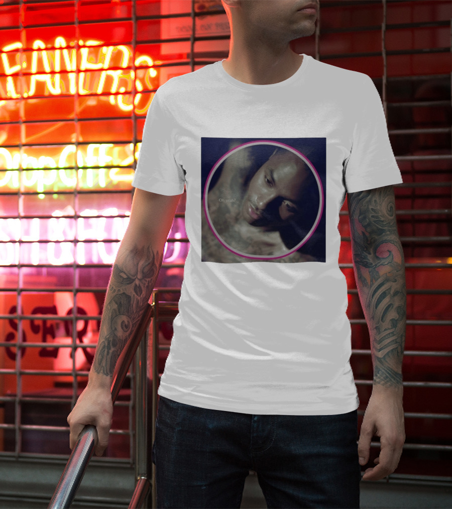 Oh Yeah Steve Lacy Musician Portrait Pink Circle Frame T-Shirt